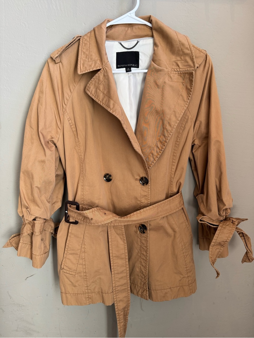 Banana Republic Women's Short Trench Coat with Tie Waist